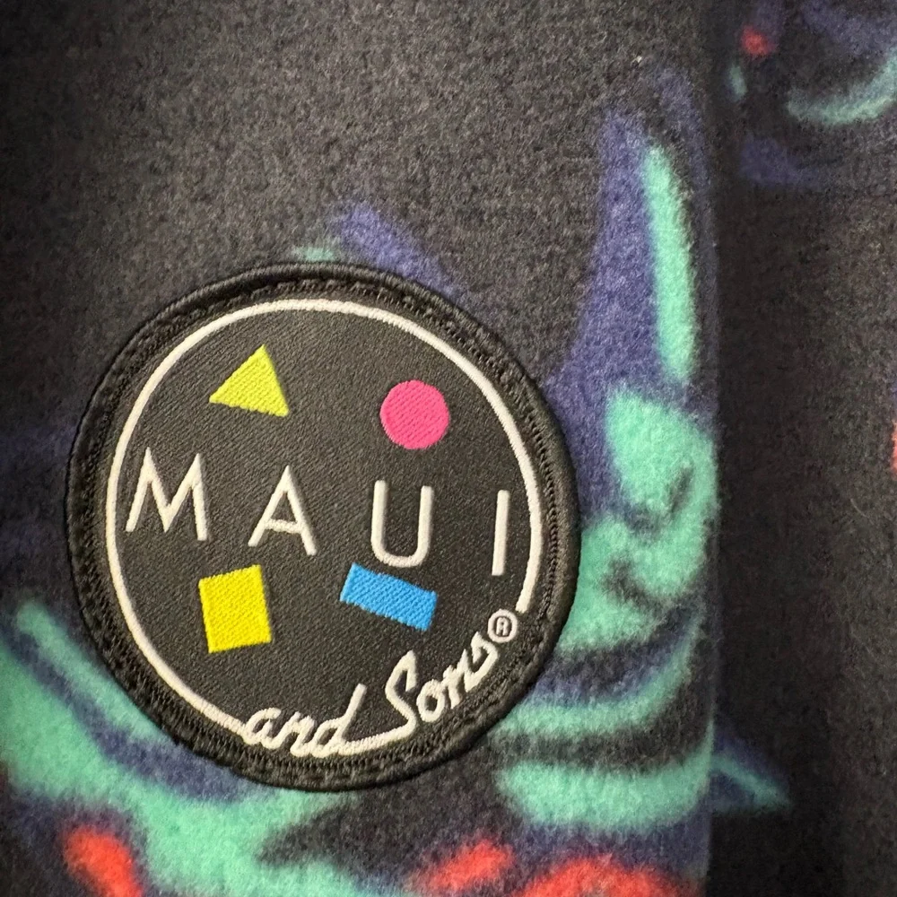 Vintage Maui and Sons Fleece Zip Jacket Abstract Print Size M